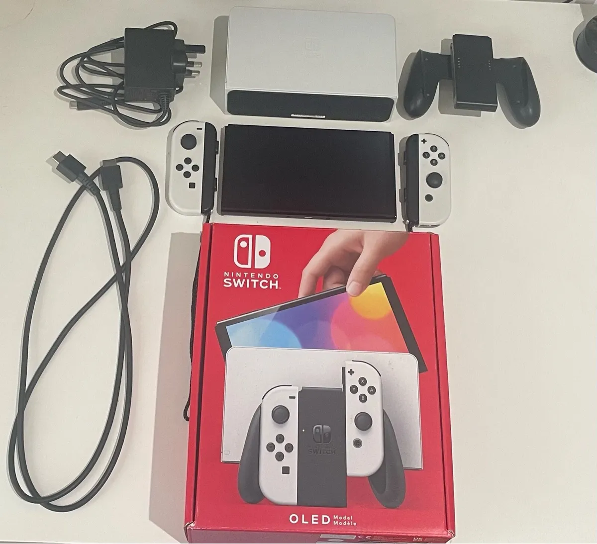 Nintendo Switch OLED (White)(Pristine) + optionals - Image 1