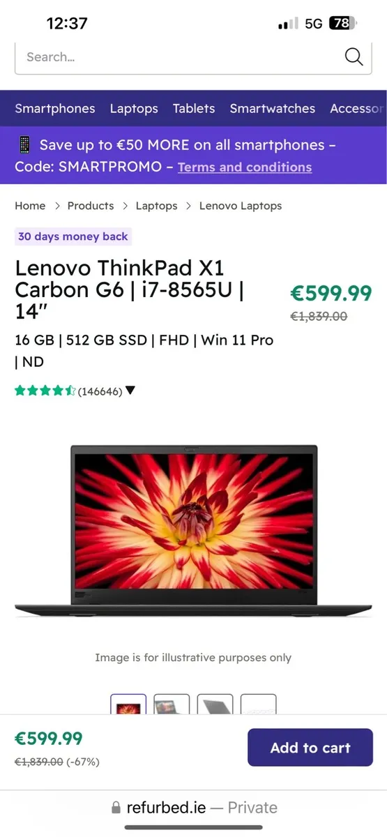 Lenovo thinkpad x1 i7 6GEN - Image 3