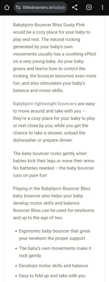 Baby Bjorn Bouncer in Dusty Pink - Image 2