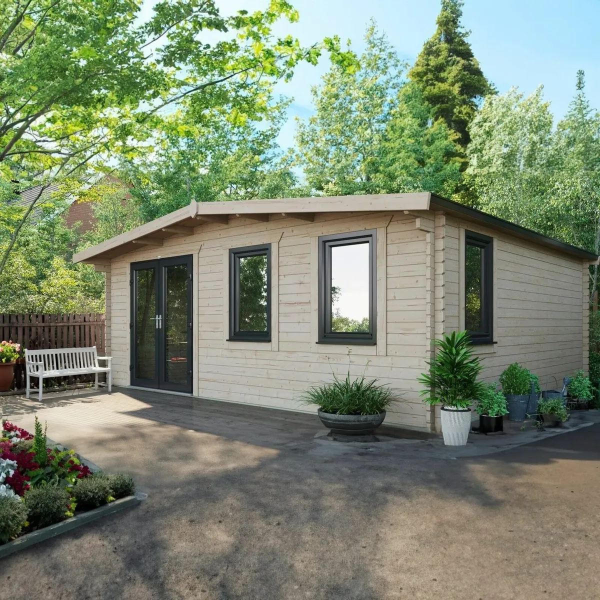 18×20 Timber Apex Log Cabin 44mm  Chalet Style - Image 2