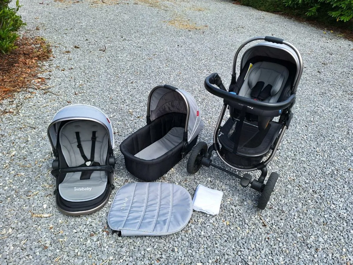 3 in 1 Travel System- Infababy Ultimo Buggy Grey - Image 1