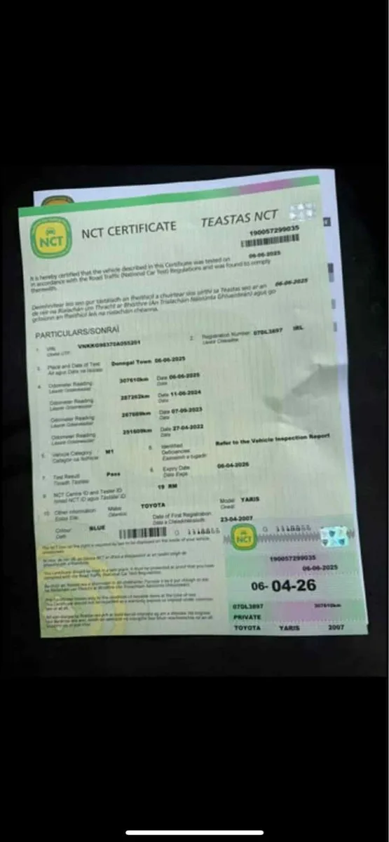 Toyota Yaris 2007 new nct 2026 - Image 2