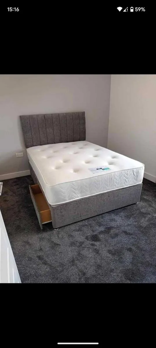 NEW 5FT KING DIVAN BEDS WITH MATTRESSES - Image 2