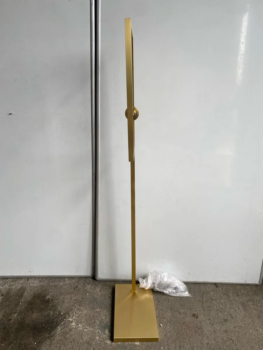 Minimalist Floor Lamp – Gold Metal Frame - Image 2