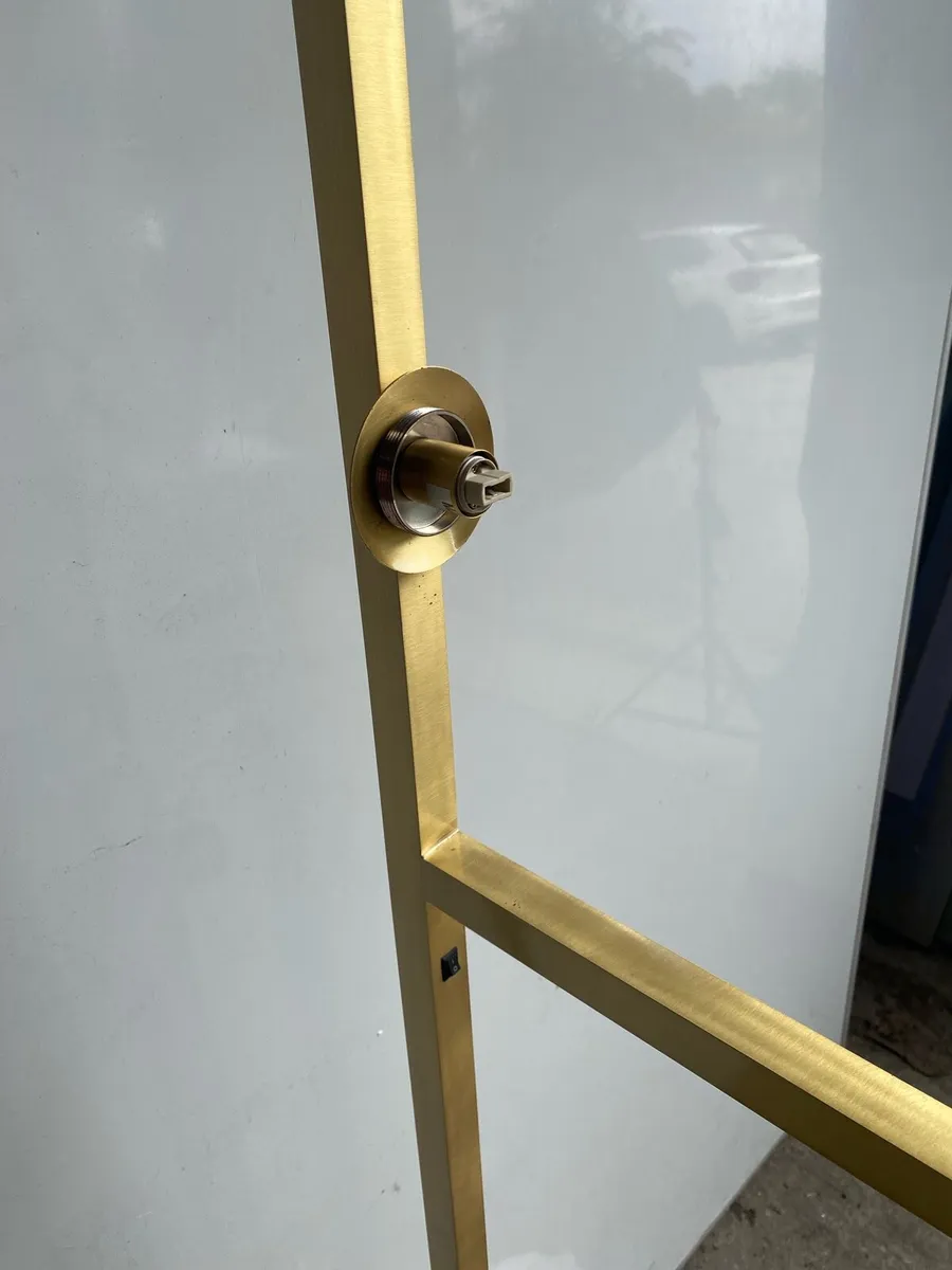 Minimalist Floor Lamp – Gold Metal Frame - Image 3