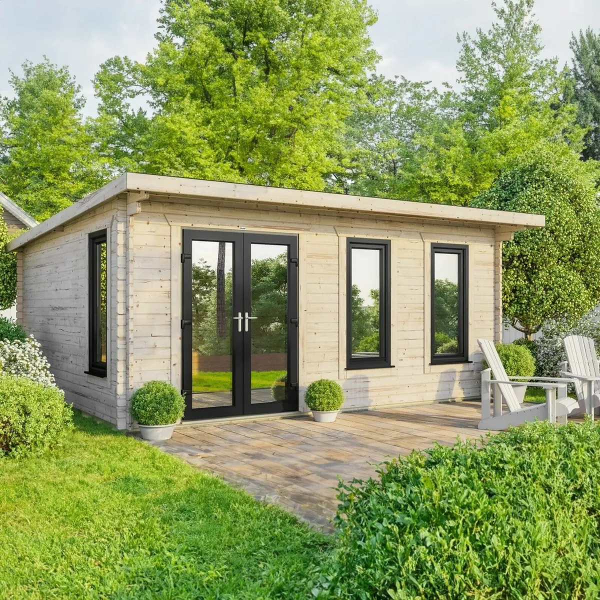 20x10  44mm Log Cabins  PVC Doors and Windows - Image 1