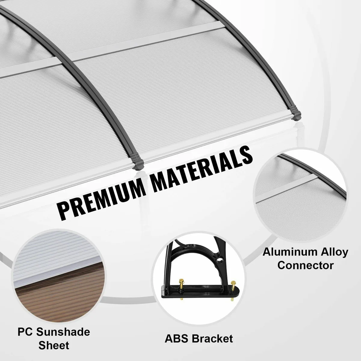Window Door Awning Canopy 40" x 120", UPF 50+ Poly - Image 4