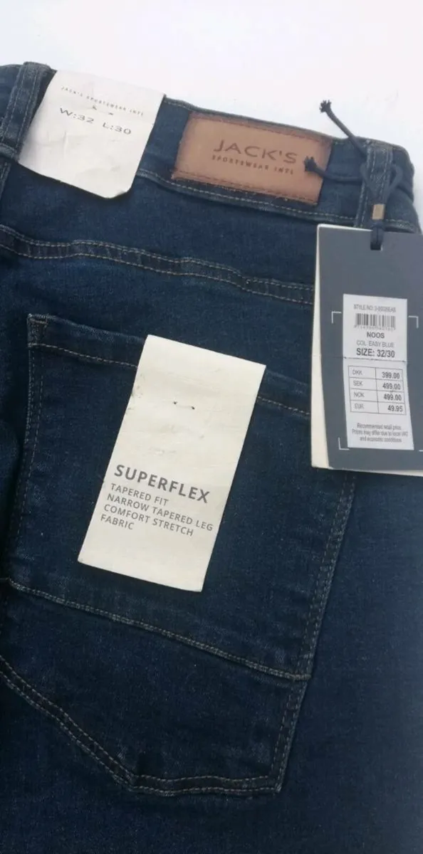 New Jack's International tapered navy mens jeans - Image 2