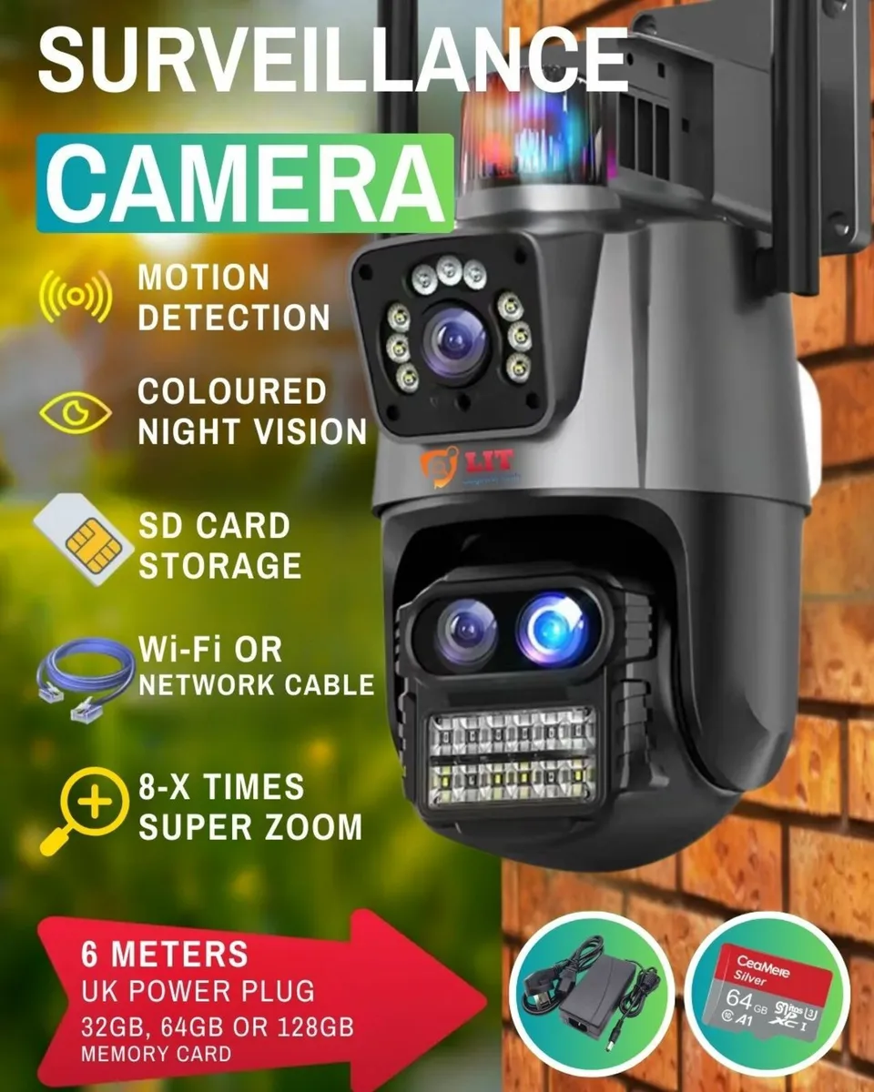 Wirelaess WiFi Smart CCTV Camera 12MP Calving Home - Image 1