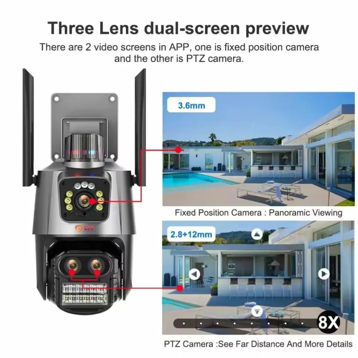 Wirelaess WiFi Smart CCTV Camera 12MP Calving Home - Image 4