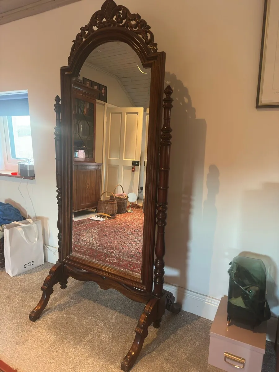 Mahogany Mirror with Stand - Image 2