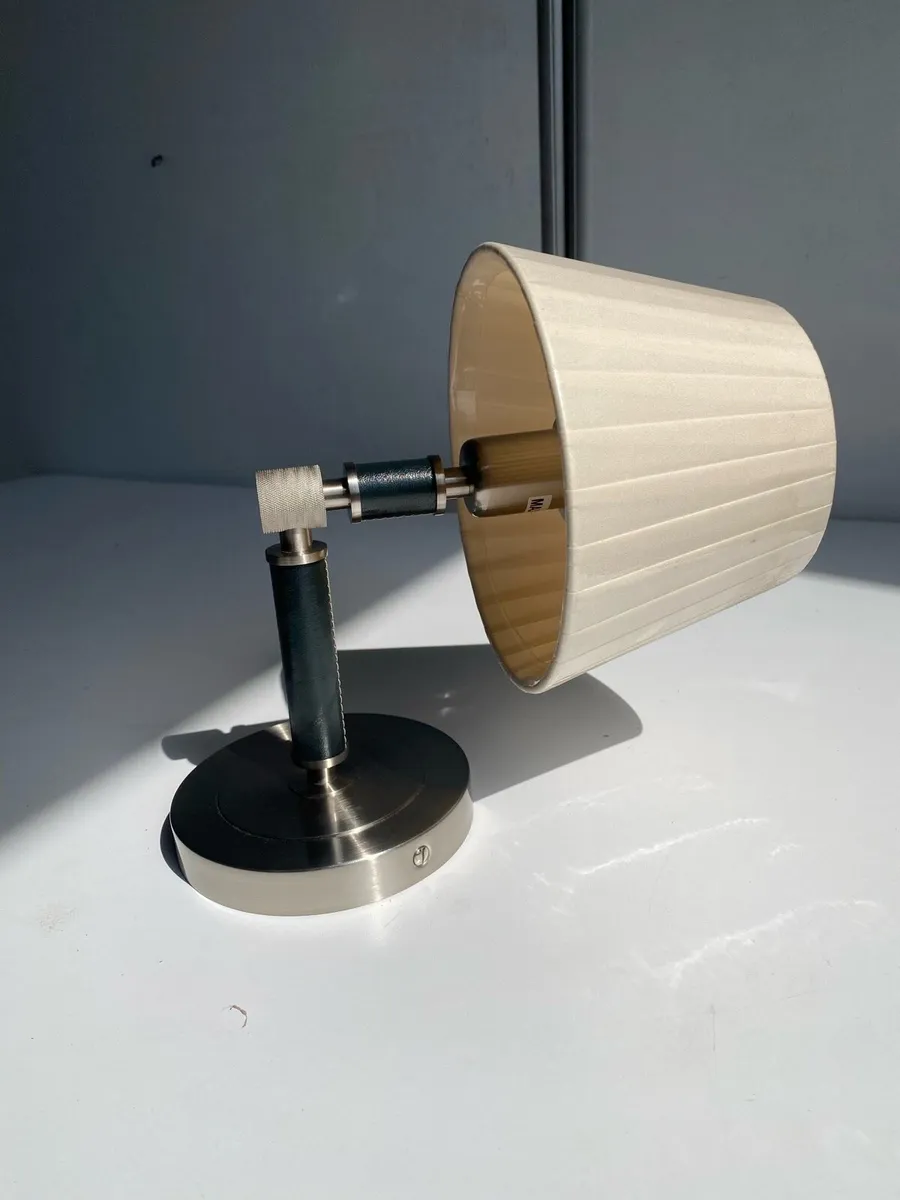Leather-Wrapped Metal Wall Lamp - Image 1