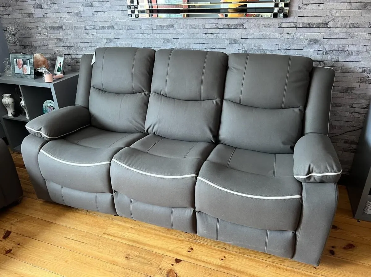 Chloe 3+2 Seater Micro Fabric Recliner Sofa - Image 1