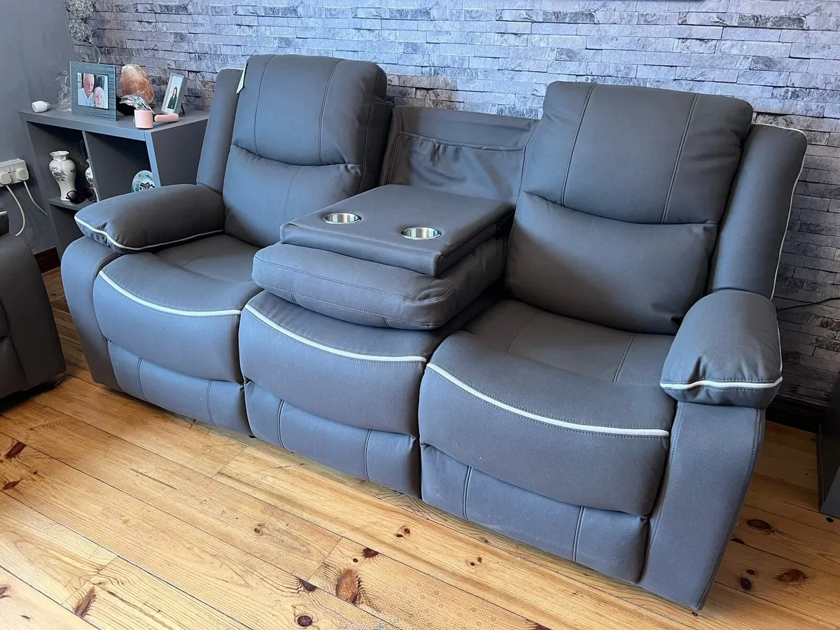 Chloe 3+2 Seater Micro Fabric Recliner Sofa - Image 2