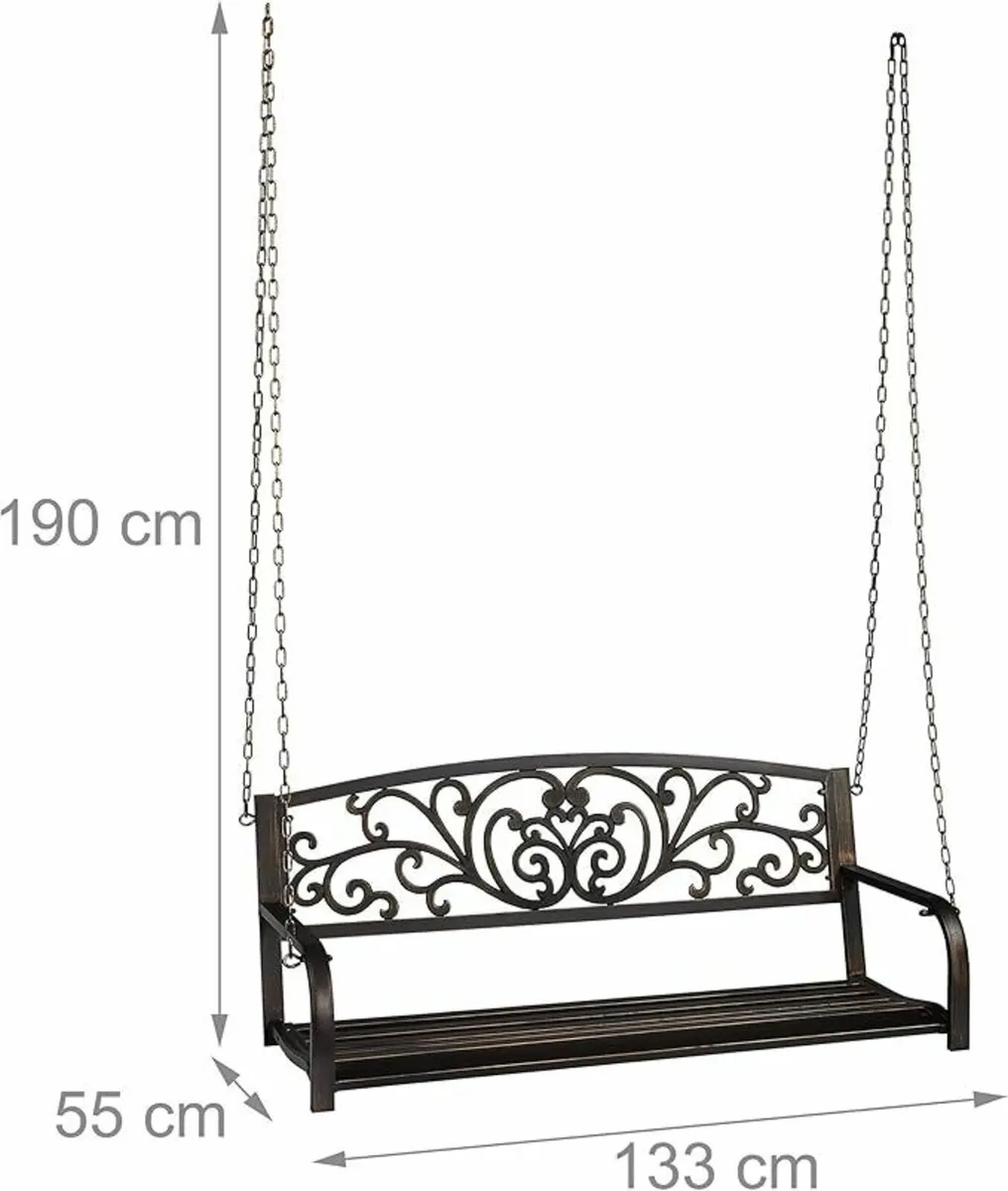 Hanging Bench, 2-Seater vintage style - Image 2