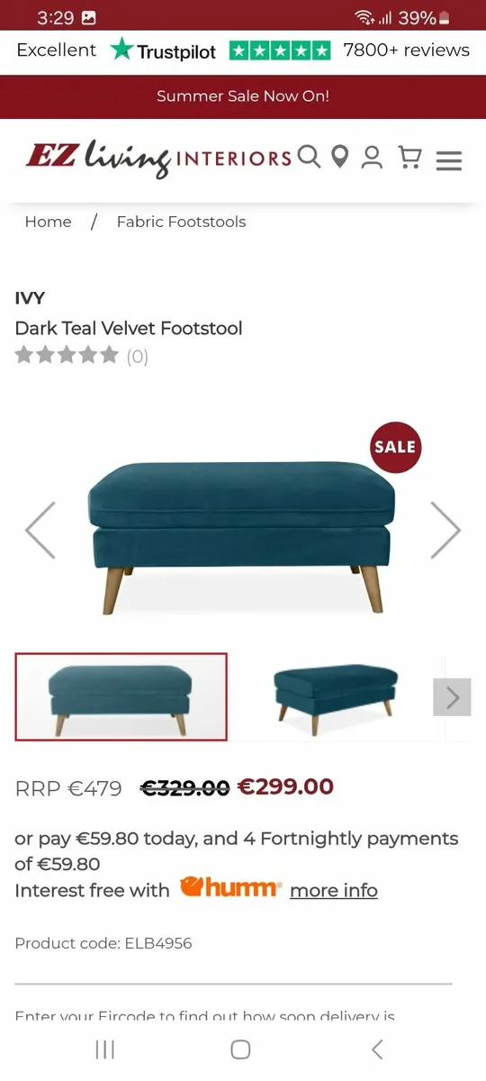 3 seater sofa and footstool - Image 1