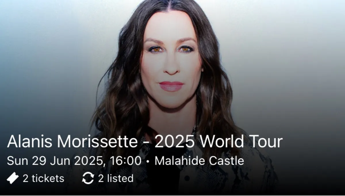 2 x Alanis Morissette @ Malahide Castle- June 29th - Image 1