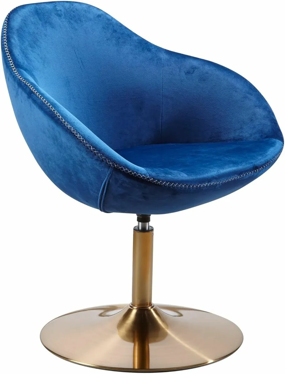 Chair Upholstered Chair with Armrests gold base De - Image 1