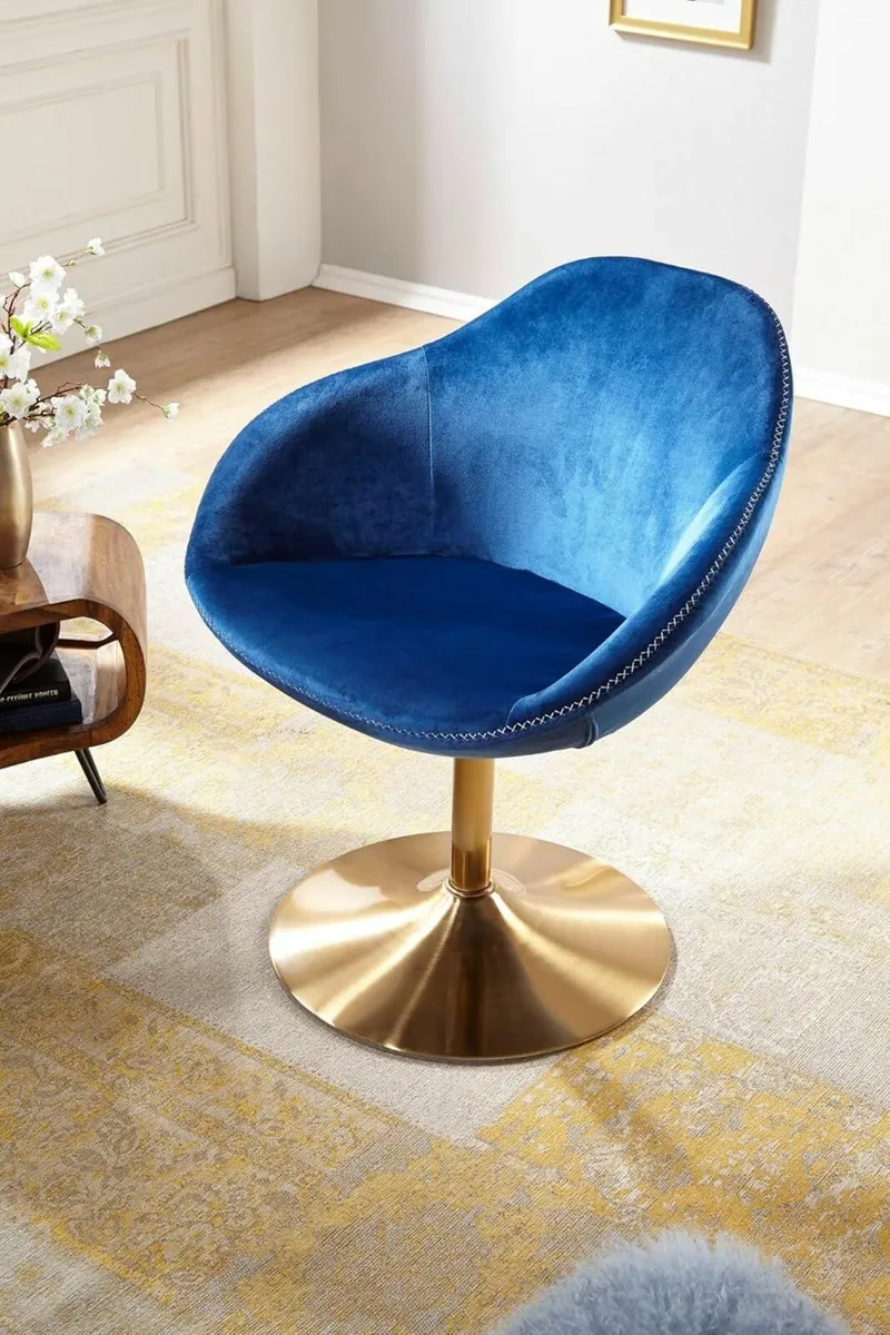 Chair Upholstered Chair with Armrests gold base De - Image 3