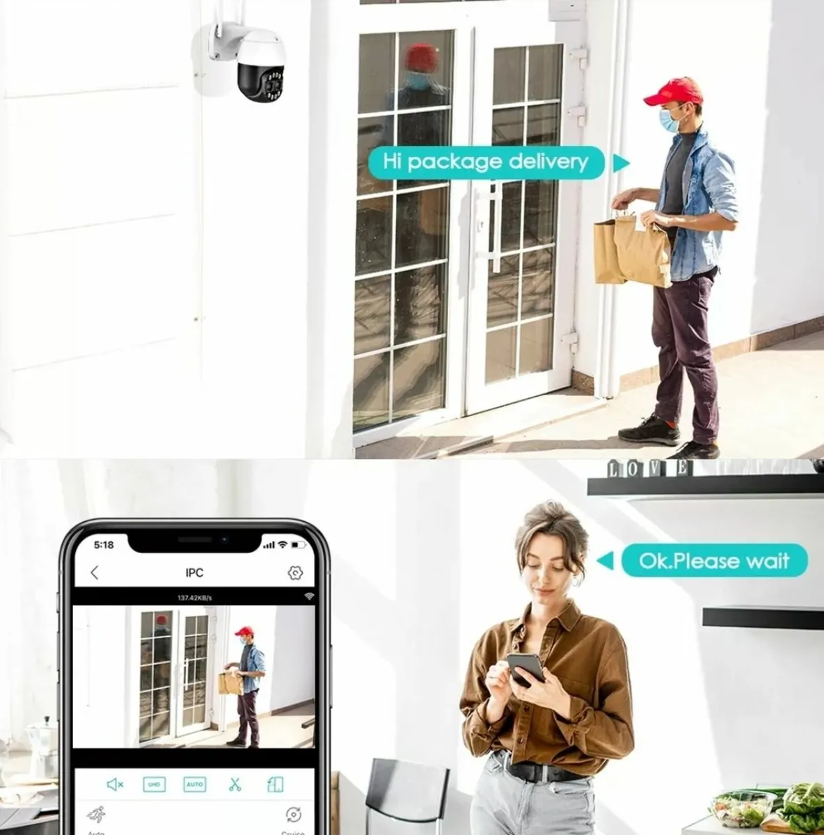 8P Dual Lens Zoom Camera Home Smart CCTV CAm - Image 4