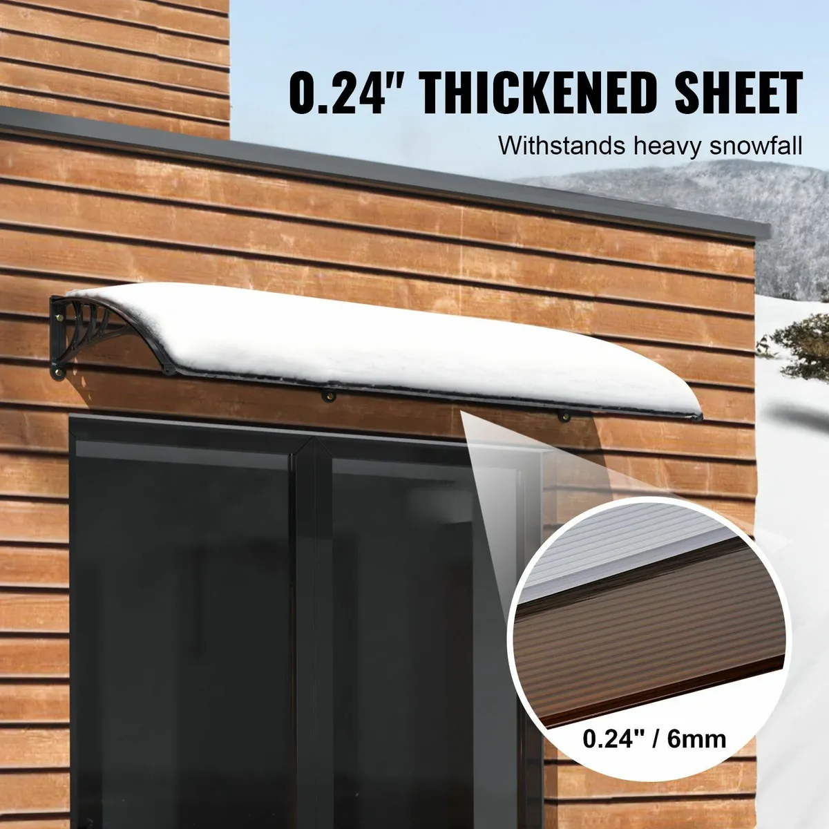 Window Door Awning Canopy 40" x 120", UPF 50+ Poly - Image 3