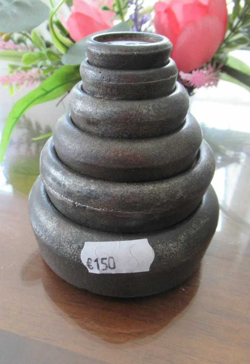 antique kitchen scales weights tools cast iron - Image 1