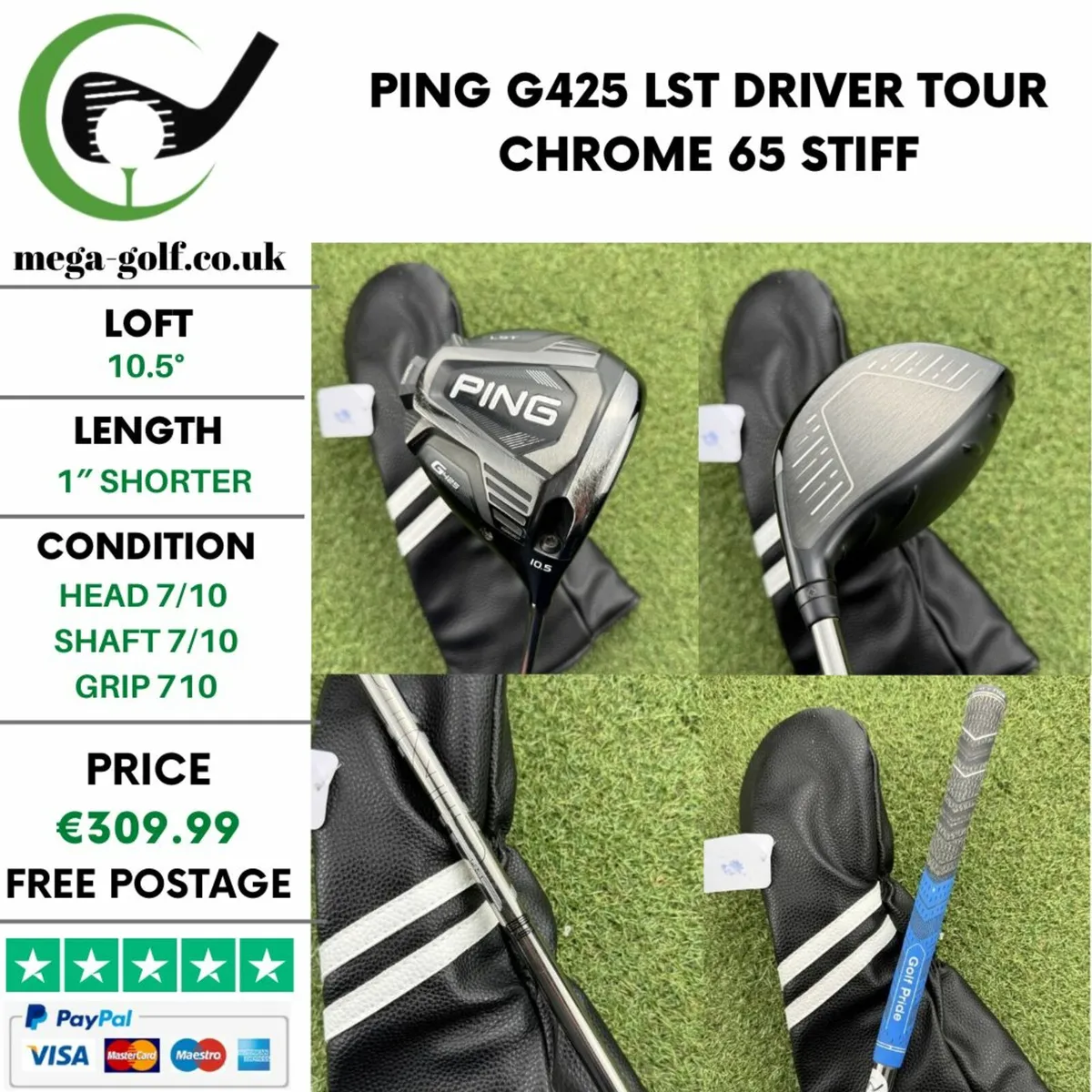 PING G425 LST DRIVER / 10.5° / TOUR CHROME 65 STIF - Image 1