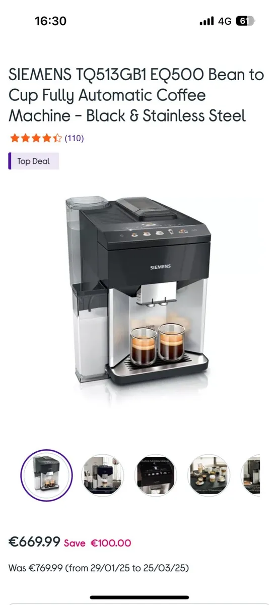 Siemens Coffee Machine EQ500 - Image 2