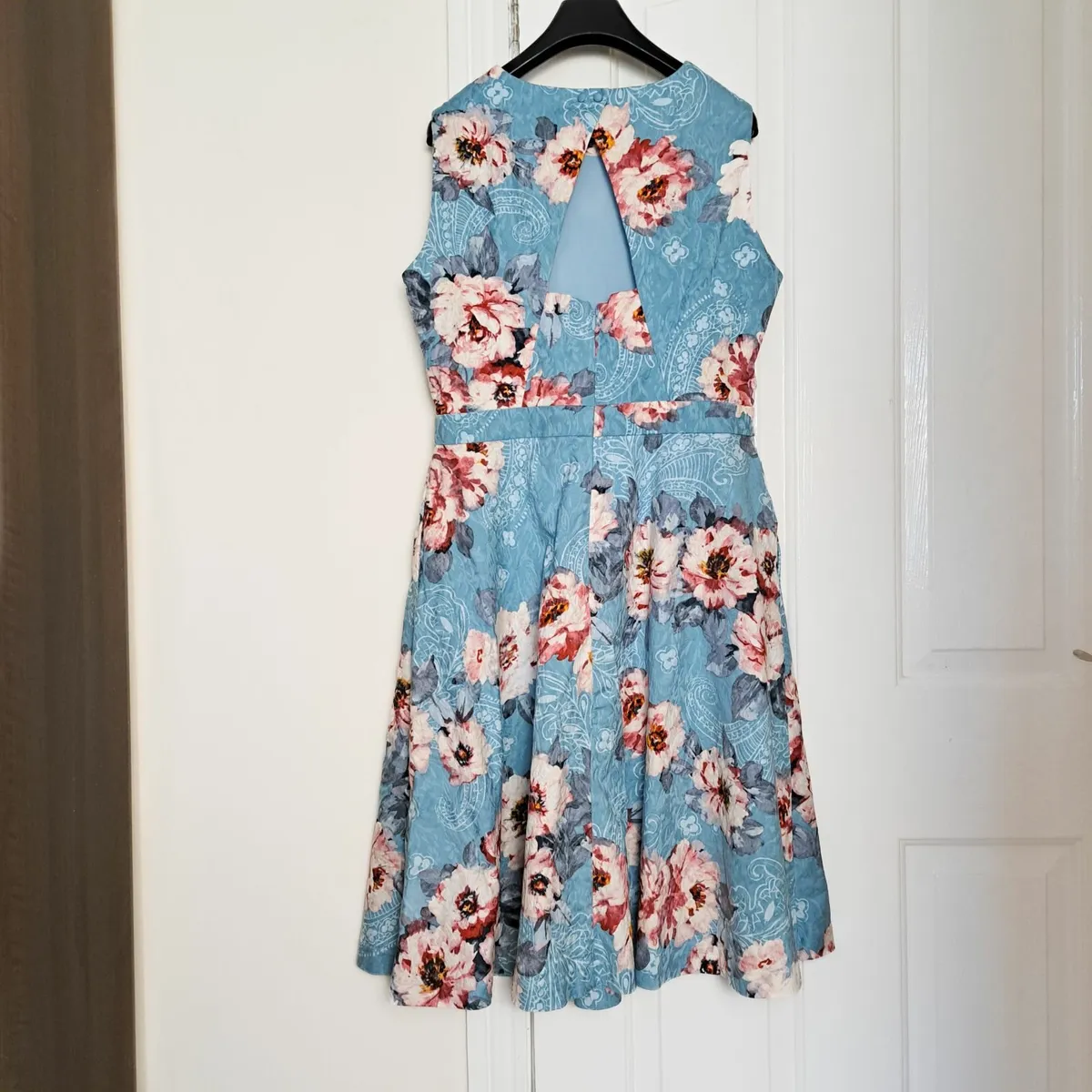 Mark & Spencer Blue Floral Midi Dress 14UK/42EU - Image 2