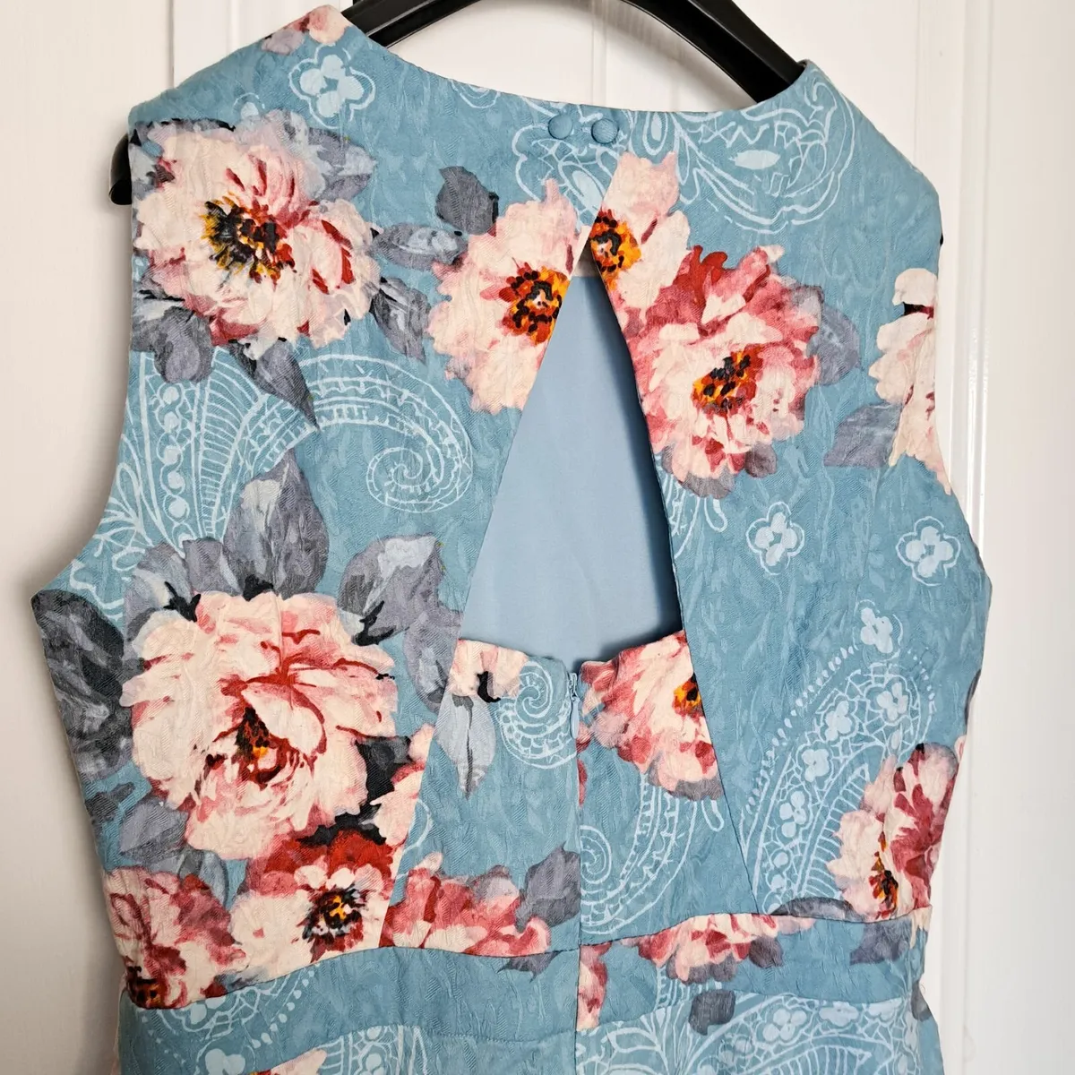Mark & Spencer Blue Floral Midi Dress 14UK/42EU - Image 4