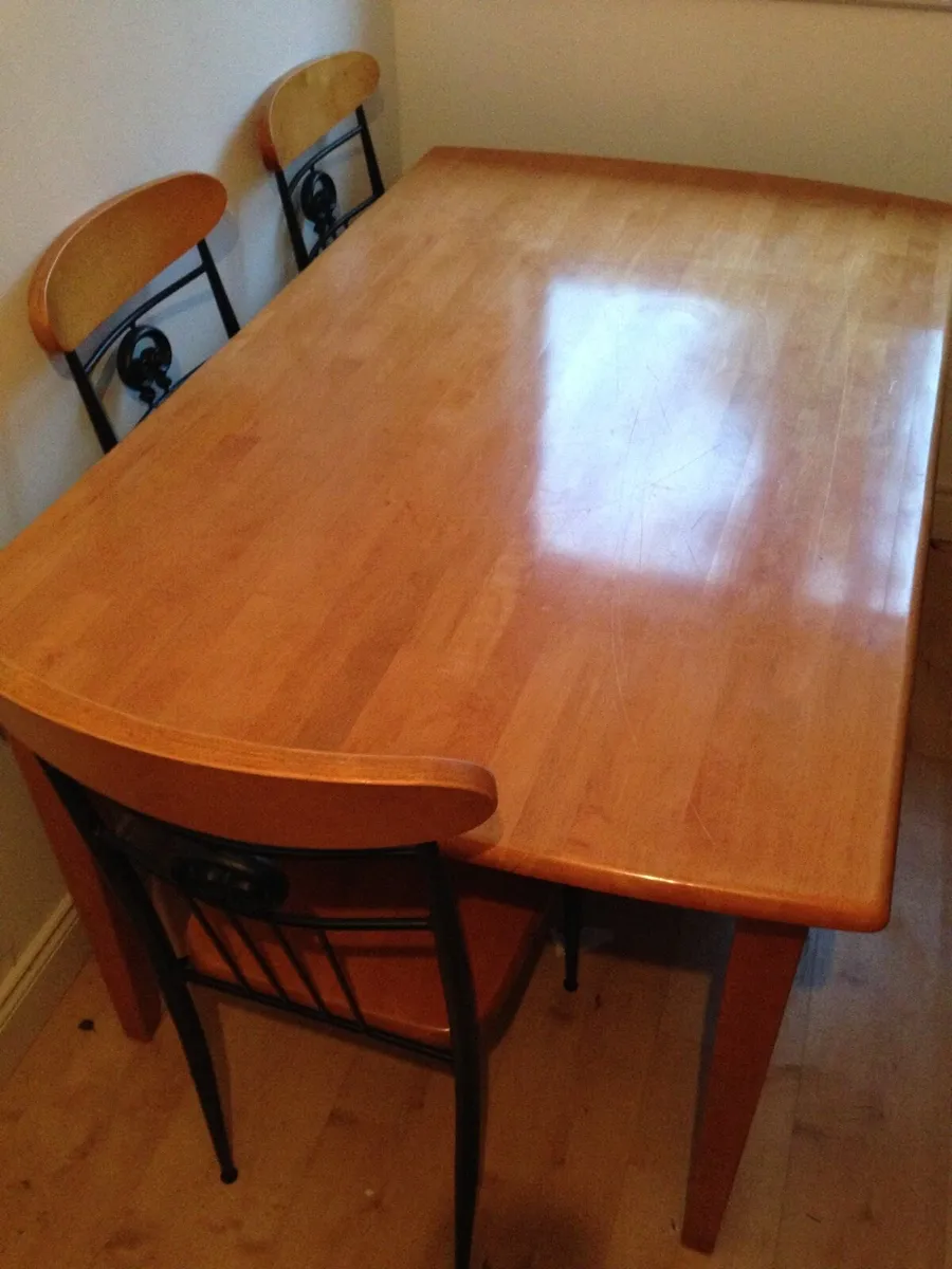 Oak table and 6 chairs - Image 3