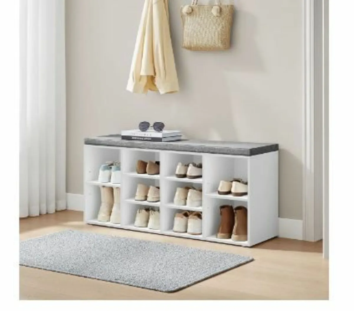 Shoe Bench, Shoe Rack with Seat - Image 2