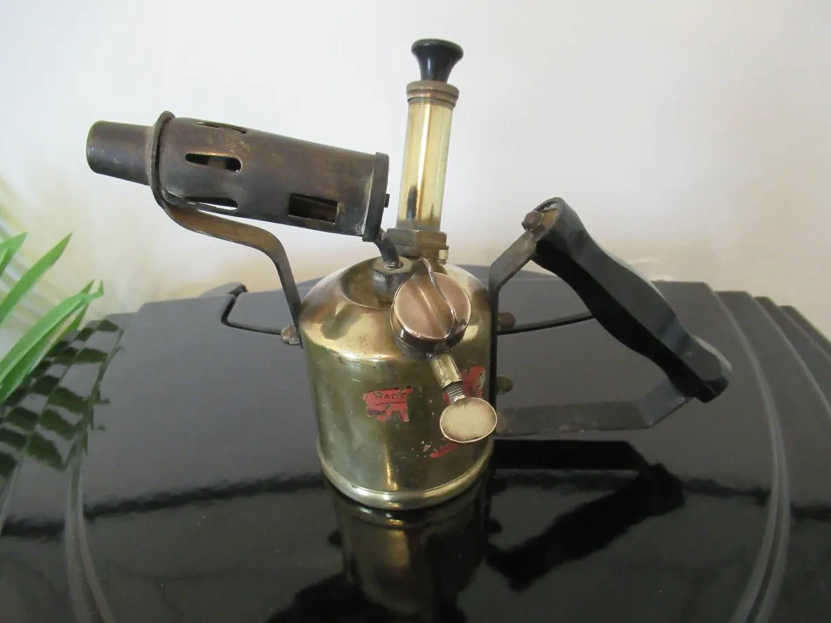antique vintage brass blow tools torch blow lamp - Image 1