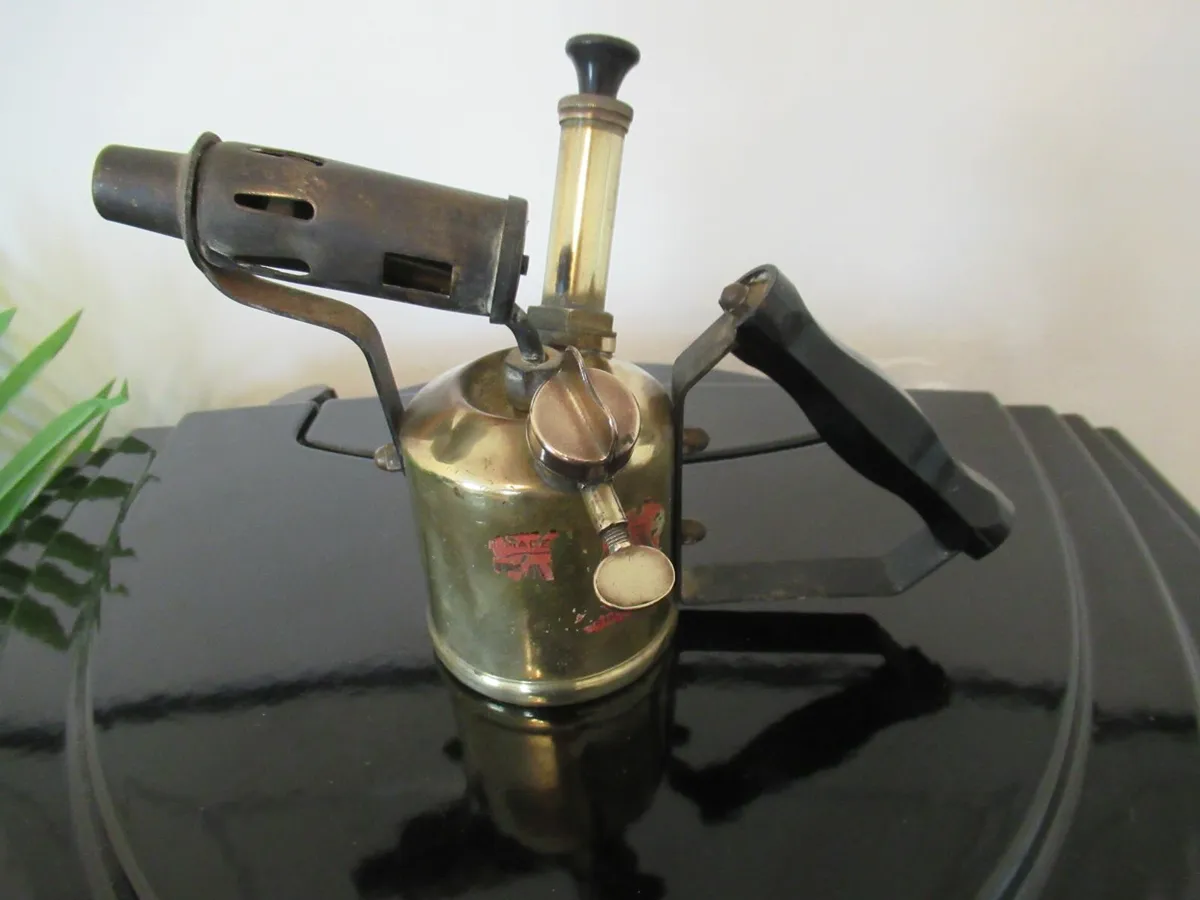 antique vintage brass blow tools torch blow lamp - Image 3