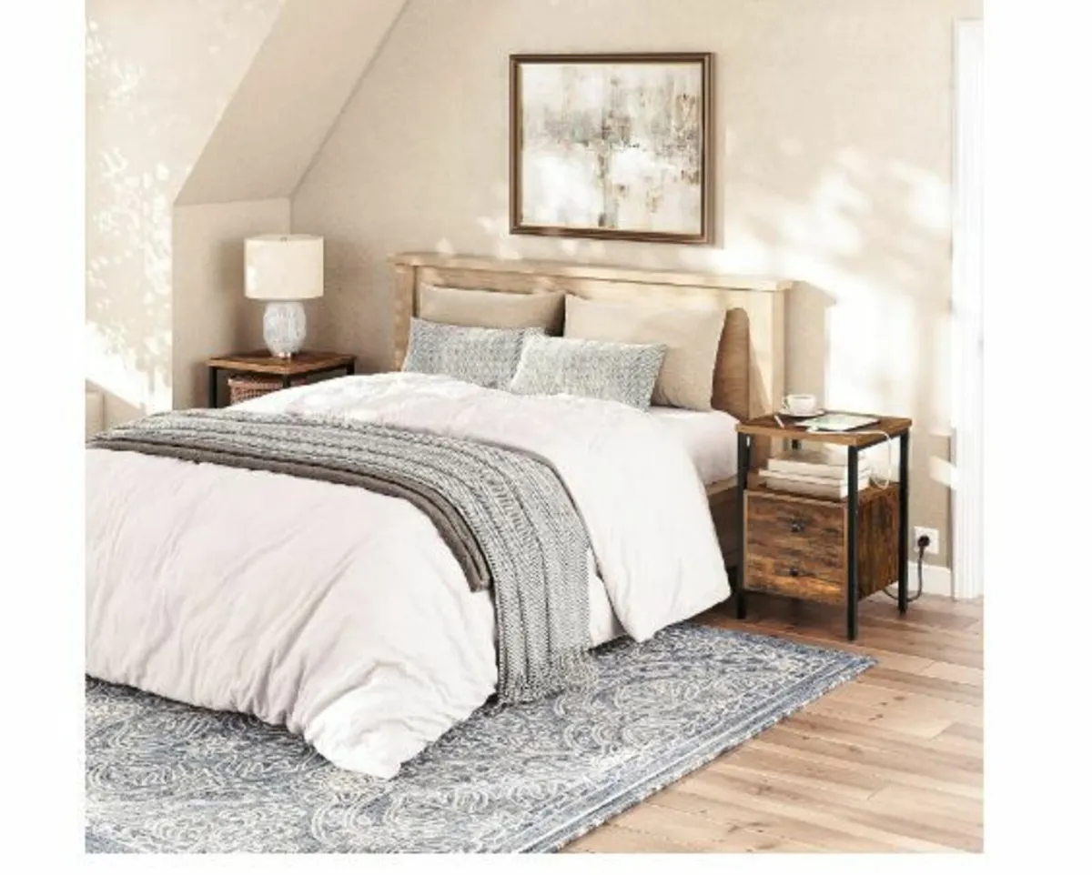 Bedside Table with Charging Station - Image 3