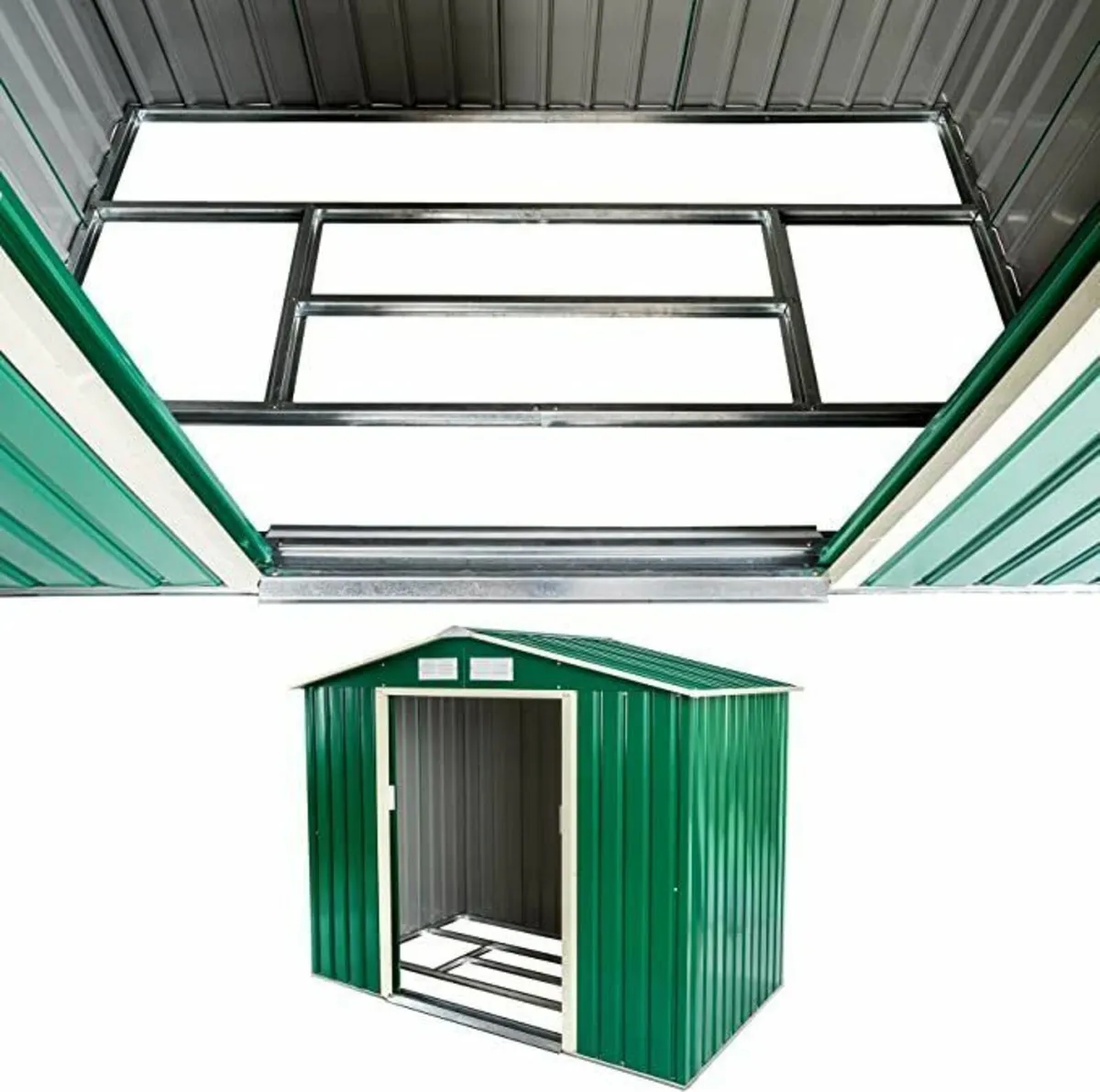 Metal Tool Shed Garden Shed Pitched Roof Metal Bas - Image 3