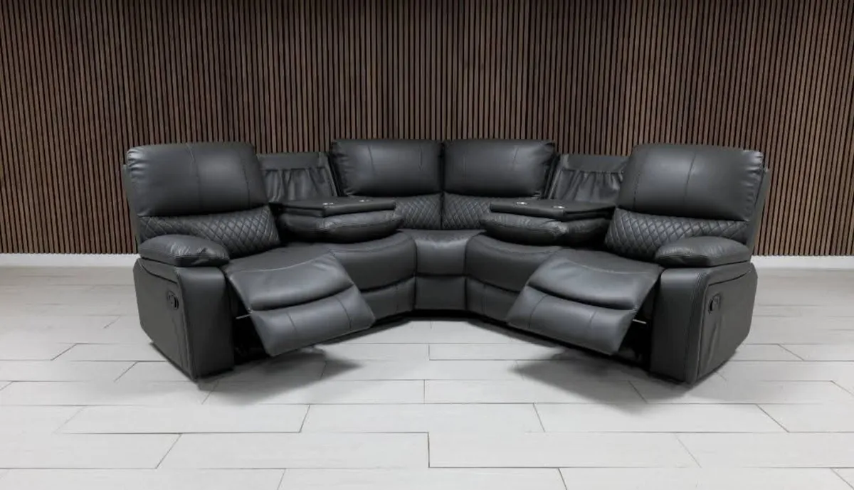 Rita Corner Manual Leather Recliner Sofa - Image 2