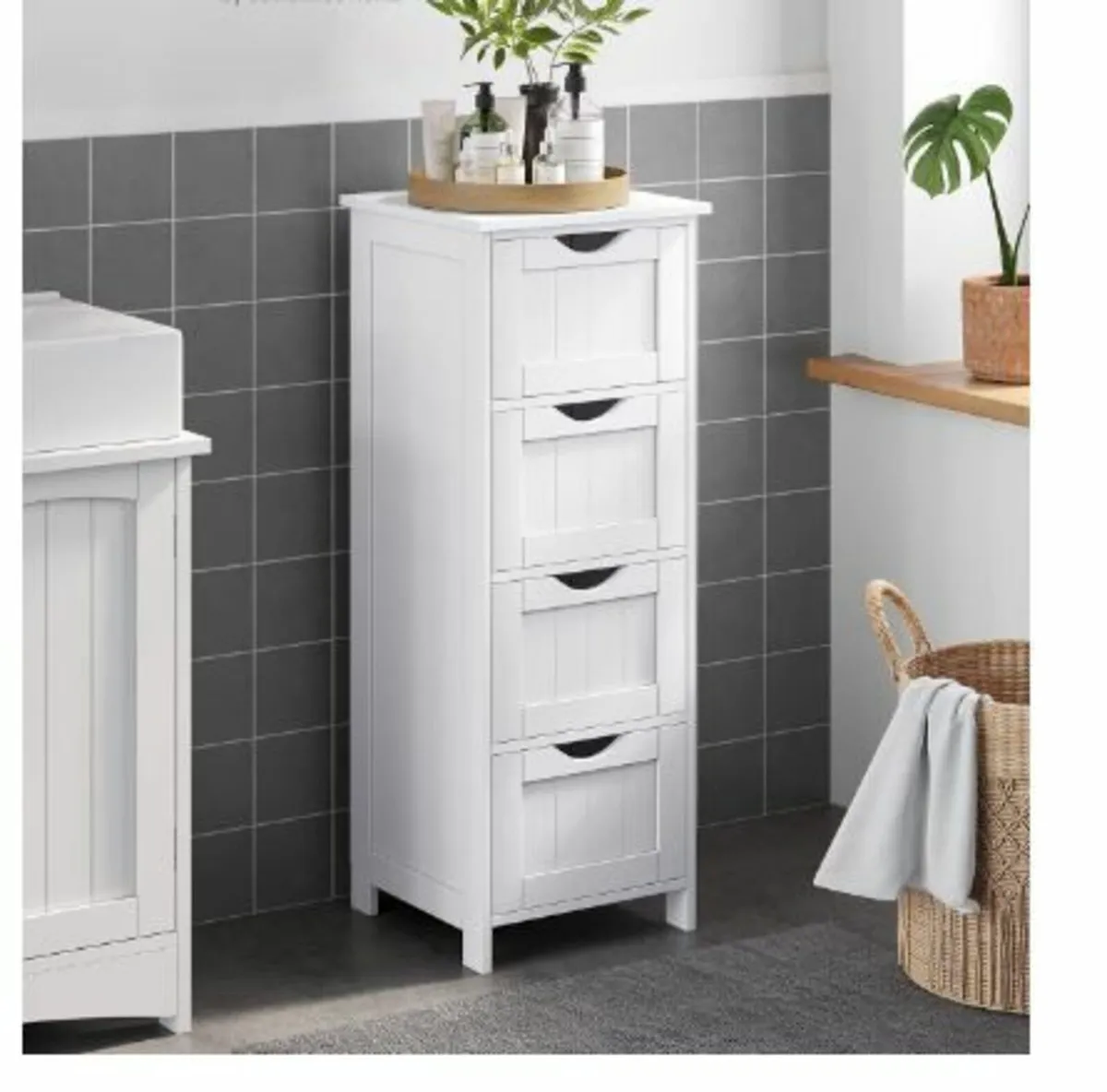 Bathroom Cabinet Side Cabinet with 4 Drawers - Image 2