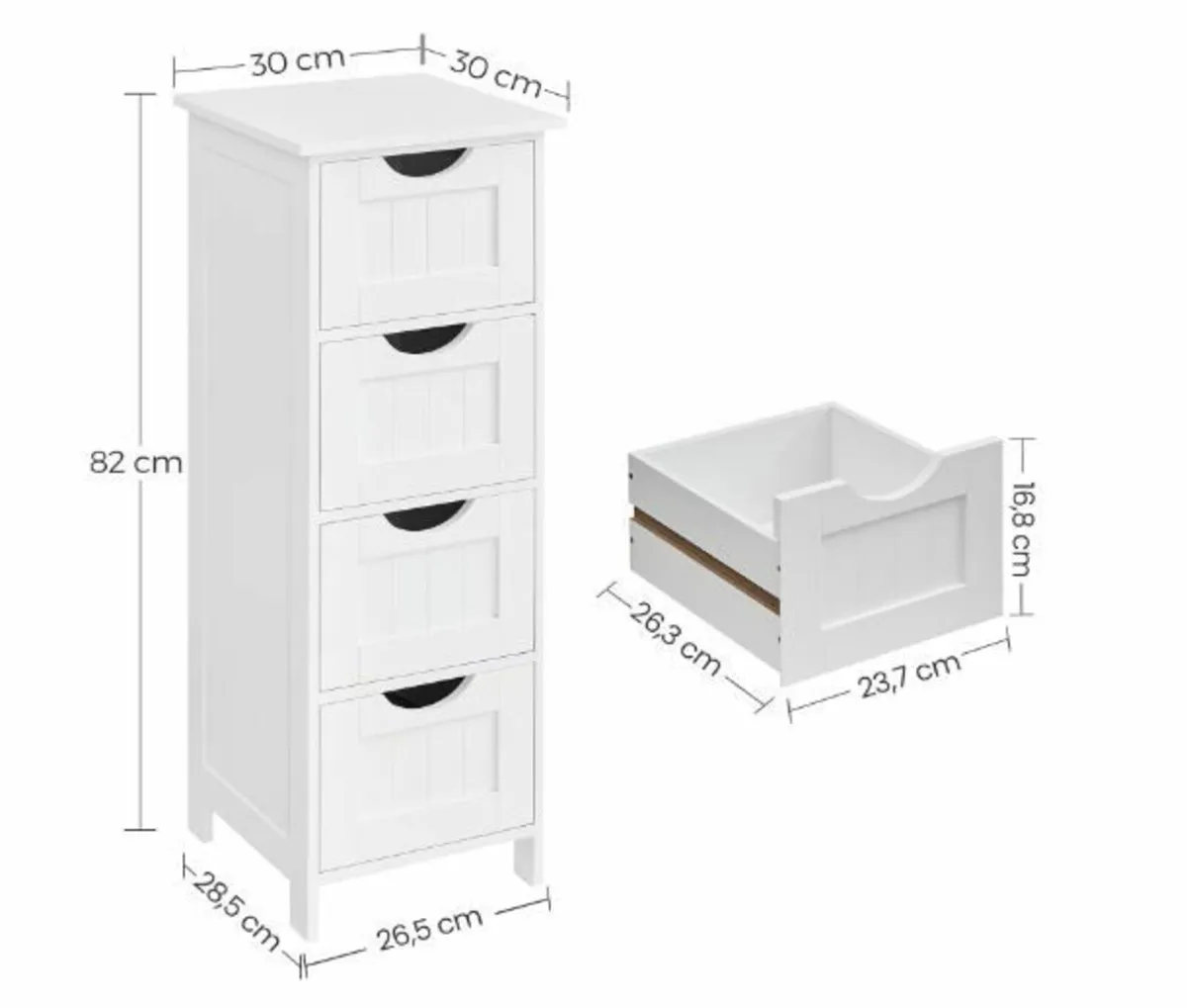 Bathroom Cabinet Side Cabinet with 4 Drawers - Image 3