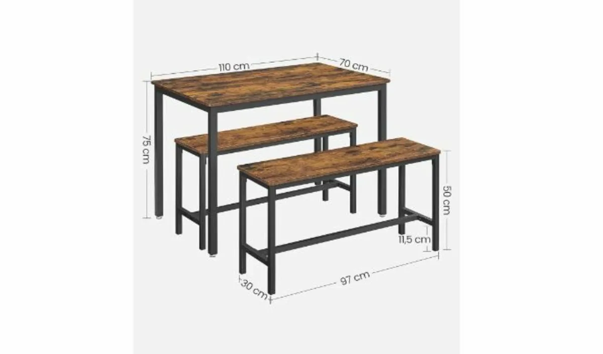 Table Kitchen Table Set 110 x 70 x 75 cm - Image 3