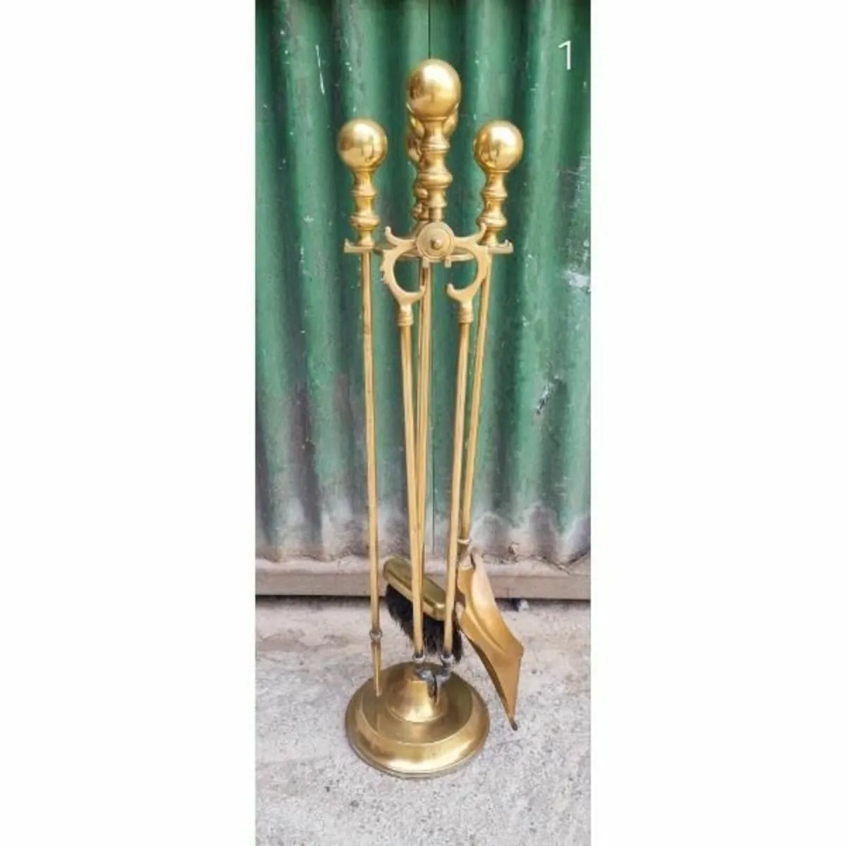 4 piece Brass Fireside Companion Set KAS536 - Image 3