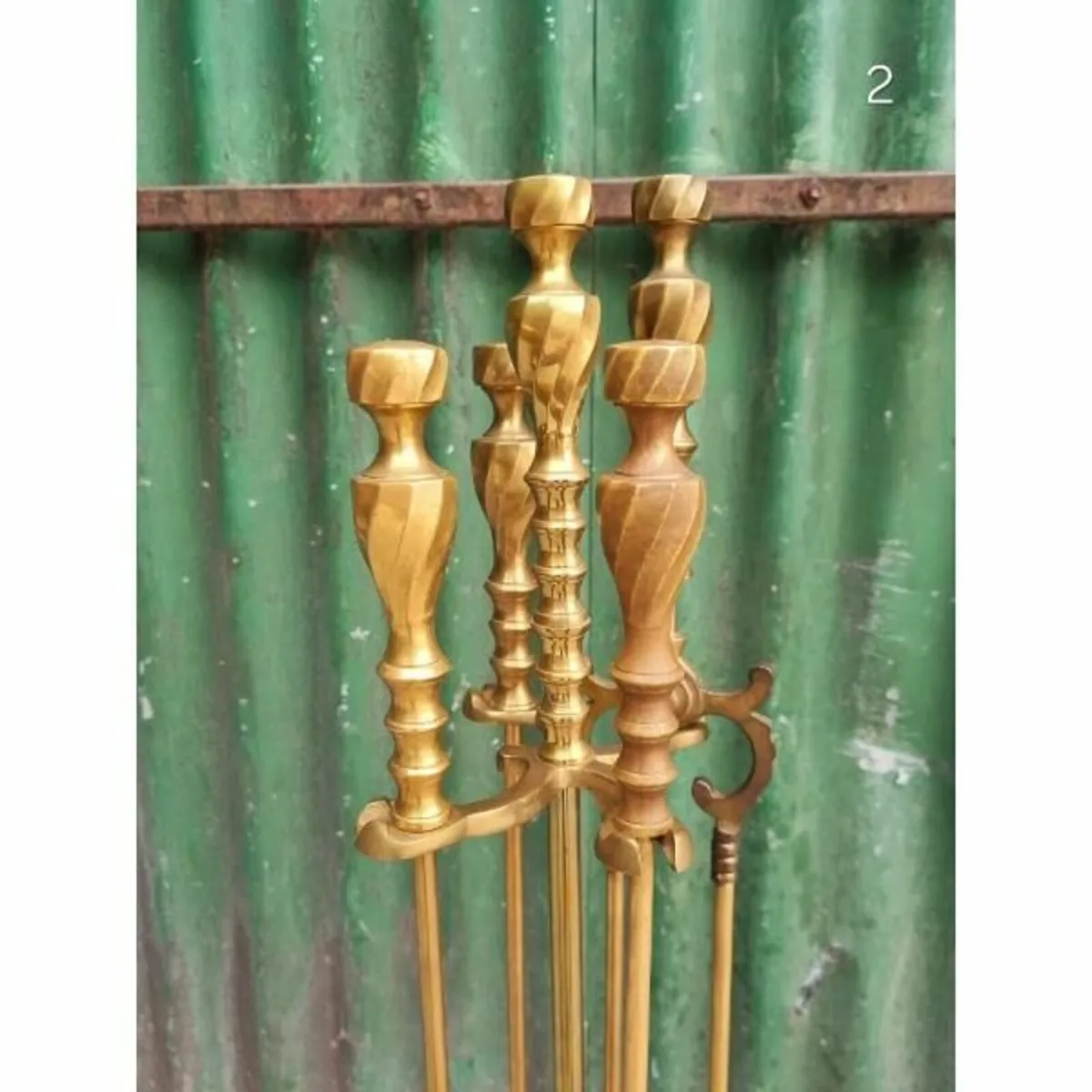 4 piece Brass Fireside Companion Set KAS537 - Image 2