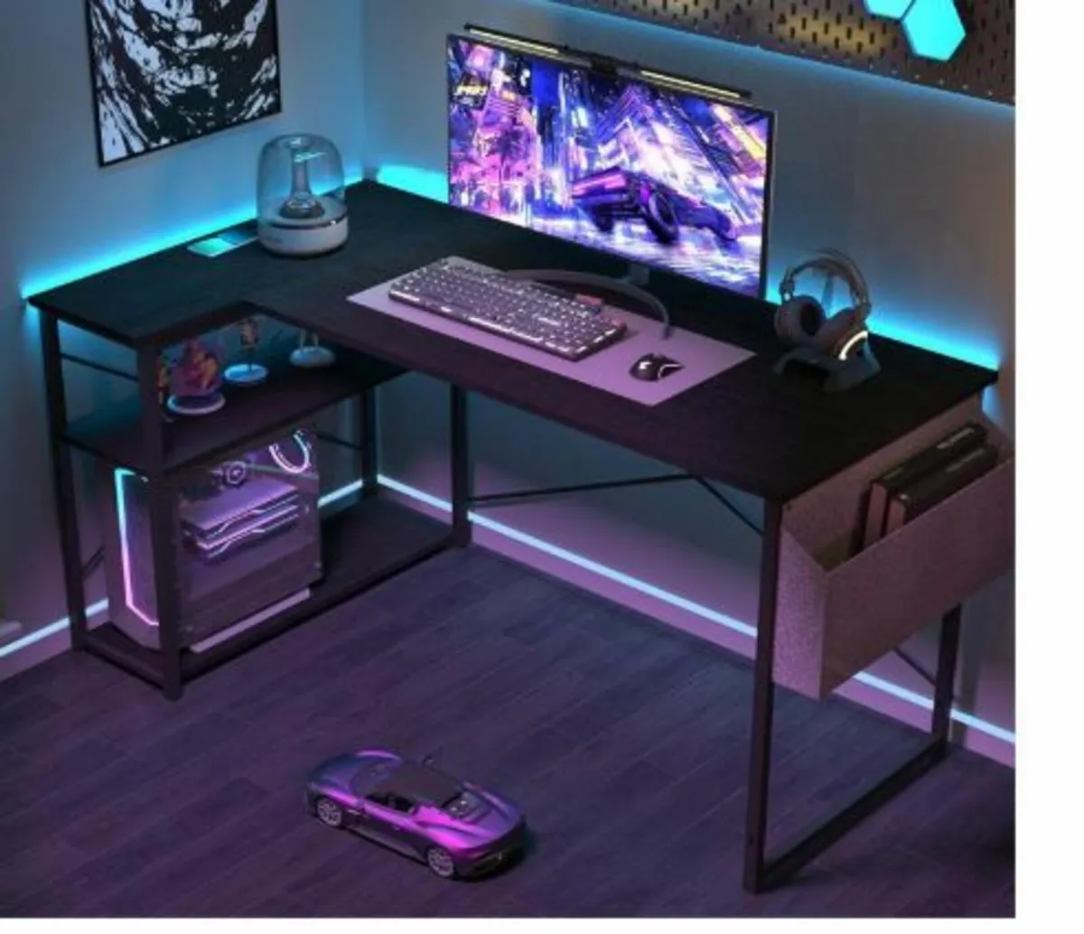 L-Shaped Desk - 100 x 70 cm Gaming Table - Image 2