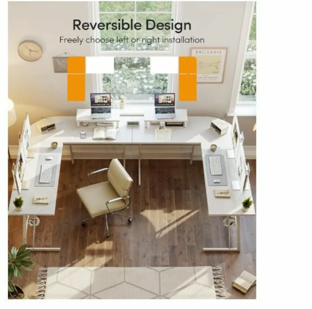Gaming Table Corner Desk 120 x 120 cm - Image 4