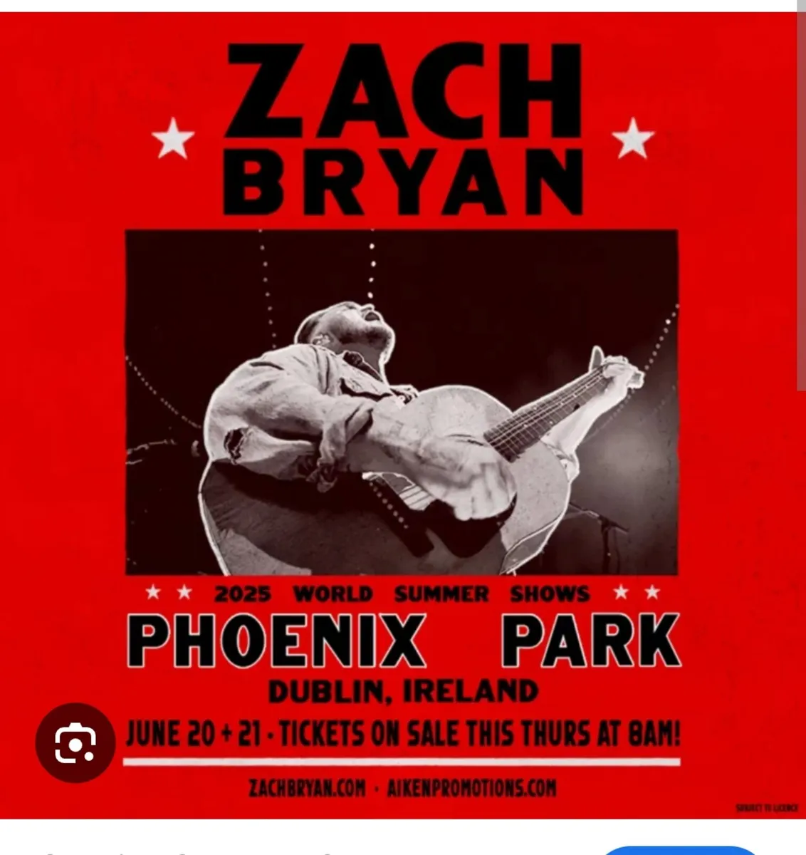 Zach Bryan tickets sunday