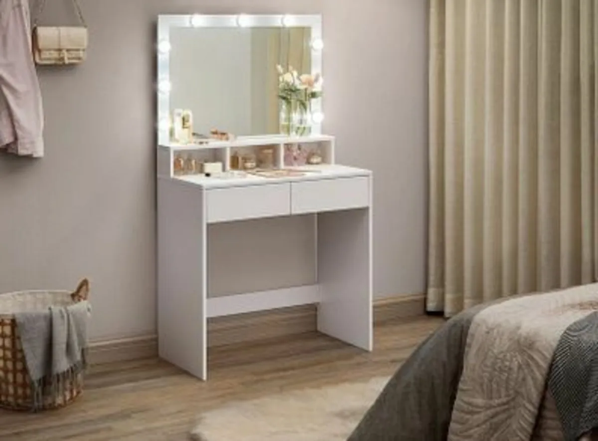 Modern Dressing Table with LED Lighting, FREE DELI - Image 1