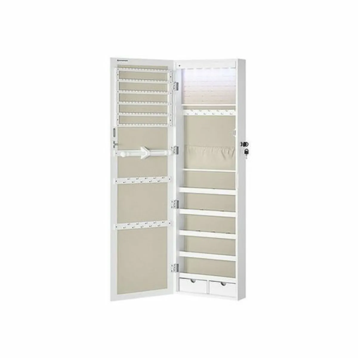 Jewellery cabinet hanging, lockable mirror cabinet - Image 2