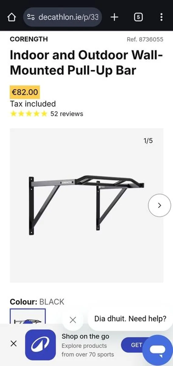 Indoor and Outdoor Wall-Mounted Pull-Up Bar - Image 1