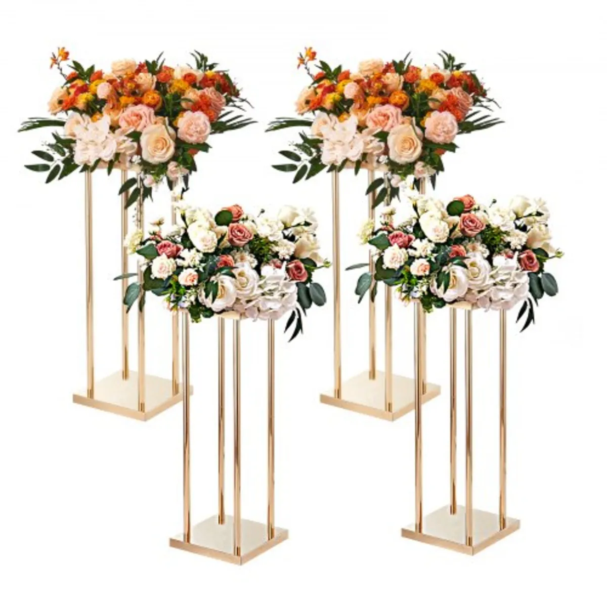 4PCS Gold Metal Column Wedding Flower Stand, 31.5i