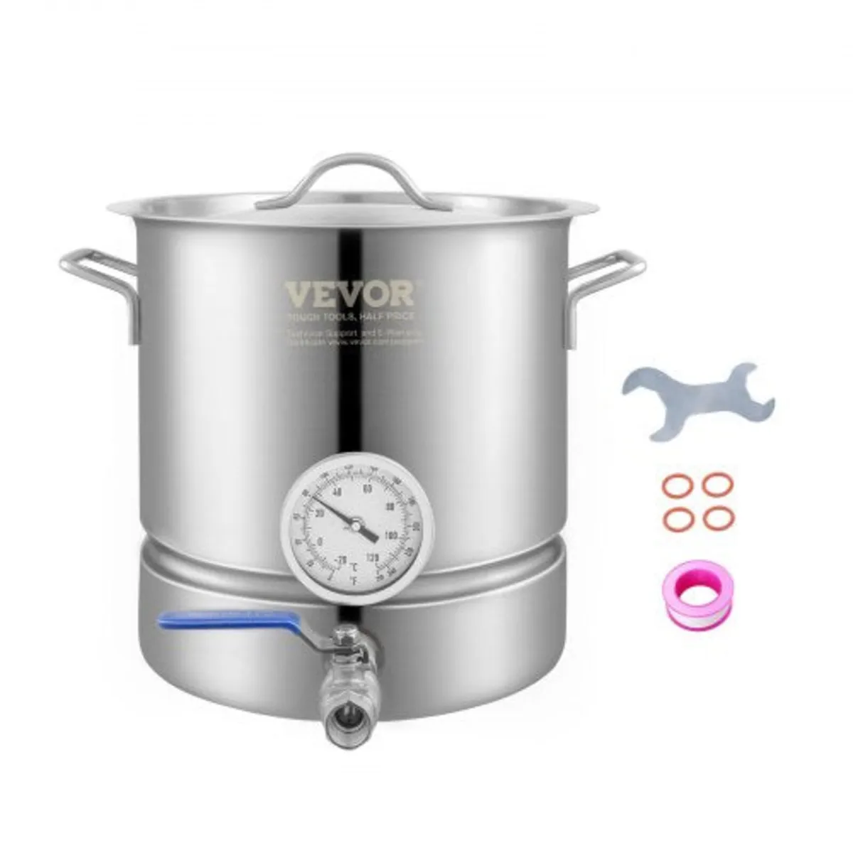Stainless Steel Kettle, 5 GALLON Brewing Pot, Tri